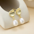 wholesale 925 Sterling Silver, Hot-Selling Earrings, Light Luxury, High-End Summer Minimalist Style, Simple Freshwater Pearl Ear Drops-0-1