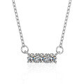 Sterling Silver Straight Row Moissanite Smile Necklace for Women-0-3