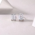 wholesale S925 Sterling Silver Korean-style Light Luxury Minimalist Design Princess-Cut Fancy-Shaped Moissanite Diamond Earrings for Women-0-1