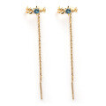 wholesale S925 Silver Needle Instagram Style Gemstone-Encrusted Floral Drop Earrings for High-Quality Wholesale-0-4