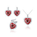 wholesale S925 silver designer-style natural garnet earrings with heart-shaped and unique design, featuring colored gemstone earrings-0-4