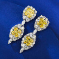 wholesale 925 Silver Stu Jing Jewelry New7*7mm Yellow Diamond Earrings Full Diamond Stud Earrings for Women Cross-border Wish-0-3