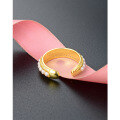 wholesale S925 silver gold-plated single-row pearl ring Korean style creative minimalist wholesale from source manufacturer-0-3