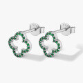 wholesale 925 Silver Hollowed Out Four-Leaf Clover Pure Silver Stud Earrings for Women, Small and Exquisite, Luxurious, Advanced, with Inlaid Zirconia, Ins Style-0-10
