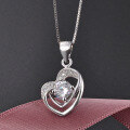 wholesale S925 sterling silver Valentine's Day jewelry heart pendant women's collarbone necklace, lightweight luxury niche design necklace pendant-0-5