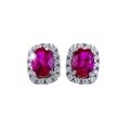 wholesale S925 Silver Daily Simple Versatile One-Carat Simulated Ruby Stud Earrings for Women, Fresh and Delicate Style-0-4
