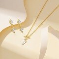 wholesale S925 Sterling Silver Cross-border Light Luxury Rhombus Teardrop Zircon Jewelry Set For Women, Layering Fringe Collarbone Necklace, Fashionable And Versatile-0-2
