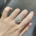 wholesale S925 silver plated with 18k gold, TikTok live pear-shaped 6*8mm yellow diamond ice-cut high-carbon diamond high-end wholesale ring-0-3