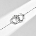 wholesale S925 Sterling Silver Micro-Inlaid Zirconia Interlocking Infinity Loop Fashion Couple's Necklace-0-3