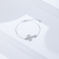 wholesale S925 Sterling Silver Cross Bracelet for Women, European and American Style Luxury Bracelet, Small Fragrance Style Best Friend Chain, Cross-Border New Accessory-0-1