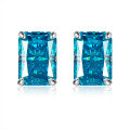 wholesale 925 Silver 1ct VVS1 Colorful Moissanite Radiant Earrings, New Collection by Yuntong Jewelry, Selling Well Across Borders-0-3
