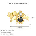 wholesale S925 Sterling Silver Animal Black Zircon Light Luxury Earrings, Women's Fashion Retro Trendy Minimalist Earrings-0-6