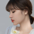 wholesale S925 Sterling Silver Forest-inspired Sweet Small Flower Stud Earrings, Summer Short Style Fresh and Simple Floral Earrings for Women G8901-0-2