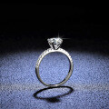 925 Sterling Silver Four-Prong Moissanite Ring, 1 Carat Women's Classic Open Wedding Band-0-0