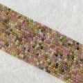 wholesale Metal material natural candy-colored tourmaline round bead small particles versatile DIY accessories semi-finished rainbow tourmaline 3mm stringing beads-0-0
