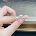 wholesale S925 Sterling Silver Pearl Earrings for Women, Ins Style, 8mm/10mm/12mm, Minimalist Japanese Korean Jewelry, Tahitian Pearl-0-8