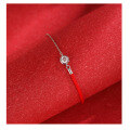 wholesale 925 Sterling Silver Moissanite Single Diamond Bracelet for Women, Red Rope for Birth Year, Light Luxury Niche Exquisite Couple's Rope Gift-0-0