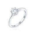 wholesale S925 Sterling Silver Fashion Six-Claw 05ct D Color Moissanite Ring Passes Diamond Tester Instantly-0-3