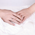 Sterling Silver Moissanite Möbius Couple's Ring, Adjustable Unisex Design-0-2