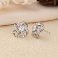 wholesale S925 Silver Ear Studs Women Korean Style Zircon Spiral Twist Drill Earrings Elegant Jewelry Wholesale and Drop Shipping-0-1