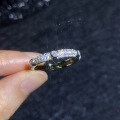 S925 Silver Moissanite Ring, Minimalist Stackable Full Diamond Band-0-1