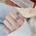 wholesale S925 Sterling Silver Palace Style Double Layer Purple Zircon Pattern Ring Ins Korean Fashion Elegant Index Finger Ring-0-3