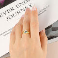 Metal Heart-Cut Zirconia Women's Split Shank Solitaire Ring, Light Luxury Cross-Border Hot-Style Wholesale-0-1