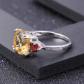wholesale S925 silver new stylish high-end natural citrine ring for women with luxurious gemstone inlay-0-2
