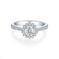 wholesale S925 Sterling Silver Sunflower Zirconia Ring for Women, Designer Wedding Ring with a Sense of Style-0-0