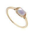 wholesale S925 Gold-Plated Silver Japanese Minimalist Natural Blue Flash Labradorite Geometric Ring-0-0