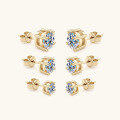 wholesale 925 Sterling Silver Classic Four-Prong D Color Moissanite Stud Earrings for Women, Cross-Border Exclusive Versatile Wholesale Hot Seller-0-1