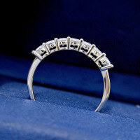 wholesale S925 Silver Mu Jing New Simple Design High Carbon Diamond Ring Index Finger Ring Women 7-Row Diamond Ring-White No. 9