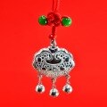 wholesale 990 Silver "Fu" Character Filigree Longevity Pendant, Pure Silver Baby/Child Silver Locket, Adult Peace Locket, Silver Jewelry Blessing Locket-0-0