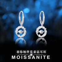 S925 Sterling Silver Moissanite Bracelet, Factory Direct, Women's Minimalist Design-D-color moissanite earrings [with GRA certificate]  925 sterling silver