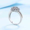 wholesale Pt950 gold plated S925 sterling silver ring with 1-carat moissanite empty setting for women-0-6