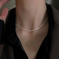 wholesale S925 sterling silver shimmering minimalist flash chain, lightweight luxury new autumn winter starry sky collarbone necklace-0-1