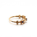 wholesale S925 Sterling Silver Gold Plated Vintage Lapis Lazuli Leaf Ring Wholesale and Drop Shipping-0-4
