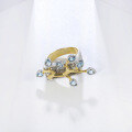wholesale S925 Silver Designer Natural Topaz Ring with Flower and Leaf Pattern, High-End Design Gemstone Ring-0-2