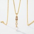 wholesale S925 Sterling Silver Japanese-style Light Luxury Natural Smoky Quartz Freshwater Pearl Necklace for Women, Simple and Versatile Wholesale-0-2