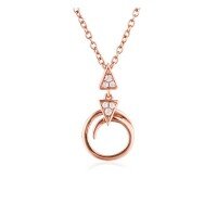 wholesale 18K Rose Gold Diamond Pendant AU750 Set Necklace, 14K Yellow Gold Pendant, 9K White Gold Moissanite Jewelry for Women-Gold 9K-Moissanite (without chain)