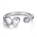 wholesale S925 Sterling Silver Six-Claw Diamond Ring Bow Silver Ring European and American Crown Zircon Pearl Ring Niche Stacking Ring Set-0-19