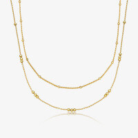 wholesale S925 Sterling Silver Double Layer Stackable Ins Style Necklace for Women, Versatile High-End Geometric Collarbone Chain Spring New Collection-18k gold 925 silver