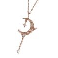 wholesale S925 Sterling Silver Red Elk Pendant Necklace for Women, Unique Star and Moon Design, Dreamy and Exquisite, Versatile Gift, Niche and Light Luxury-0-4