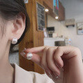 wholesale S925 Sterling Silver Minimalist Textured C-curve Stud Earrings, Understated and Versatile for Commute-0-3