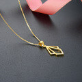 wholesale S925 Silver Dainty Women's Elegant Collarbone Necklace, Diamond Accented Rhombus Pendant, Korean Style-0-1