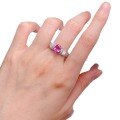 wholesale 925 Sterling Silver Hot Selling New Natural Pink Shell Ruby Red Diamond Ring, European and American Style High-End Sense Goddess Versatile Ring-0-4