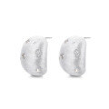 wholesale S925 Sterling Silver Star and Moon Frosted Stud Earrings for Healing Piercings, Niche Luxury Earrings Factory Direct-0-4