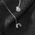 wholesale S925 silver Korean-style elegant C-shaped trendy triple-layer ear clip versatile long ear chain earrings G4375-0-3