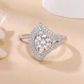wholesale 18K gold plated S925 sterling silver cross-border new 1-carat moissanite ring women's fashionable skirt ring-0-1