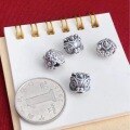 wholesale 999 Silver 3D Awakening Lion Bead Handmade Braided String Beading DIY Silver Jewelry Accessories Trendy and Unique Niche Silver Ornaments-0-1
